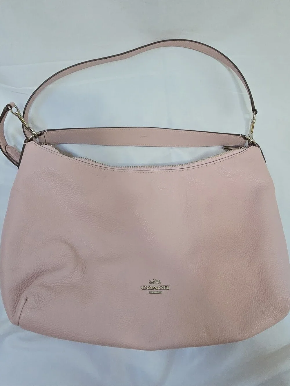 Coach Celeste Pink Ruby Pebbled Leather Convertible Hobo F36628